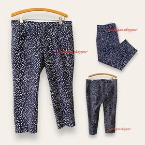 Banana Republic Petite Dark Blue and White Stretch Pants - 12 Petite Sloan Fit